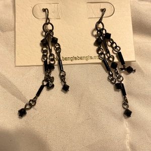 Black hanging earrings